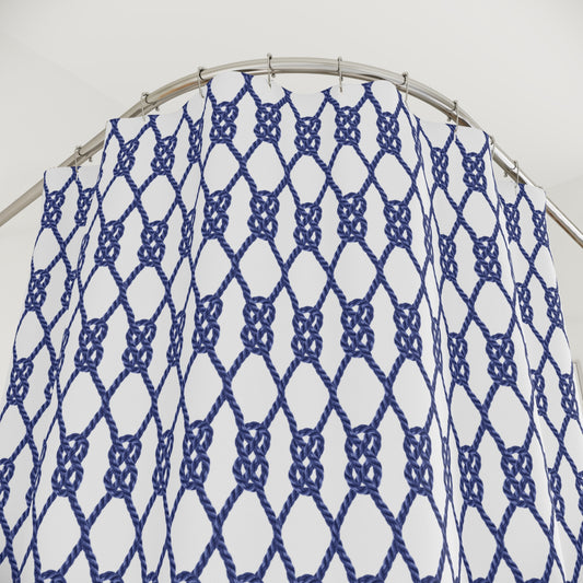Nautical Rope Shower Curtain, Coastal Bathroom, Ocean Decor, Coastal Bathroom Accessories Beach House Decor Nautical Pattern Shower Curtain
