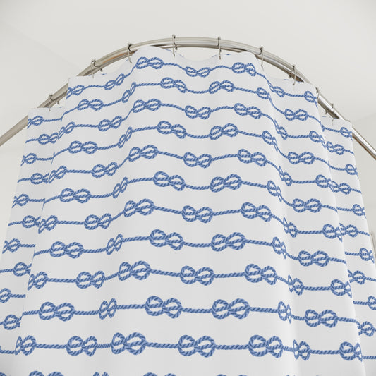Nautical Rope Shower Curtain, Coastal Decor, Ocean Decor, Coastal Bathroom Accessories Beach House Decor Nautical Pattern Shower Curtain
